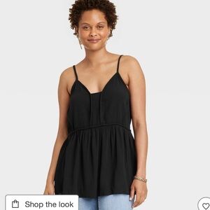 Knox Rose- black Flowy Tank Top. Large, worn once.  Adjustable straps